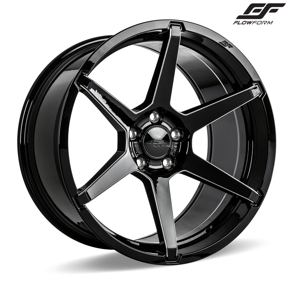 C7 Corvette Z06 Ace Alloy AFF06 Wheel Set of 4, 2x 19" x 10" and 2x 20" x 12" Gloss Black Milled Finish