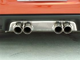 2005-2013 C6 Corvette, Exhaust Filler Panel Stock Exhaust Perforated, Stainless Steel