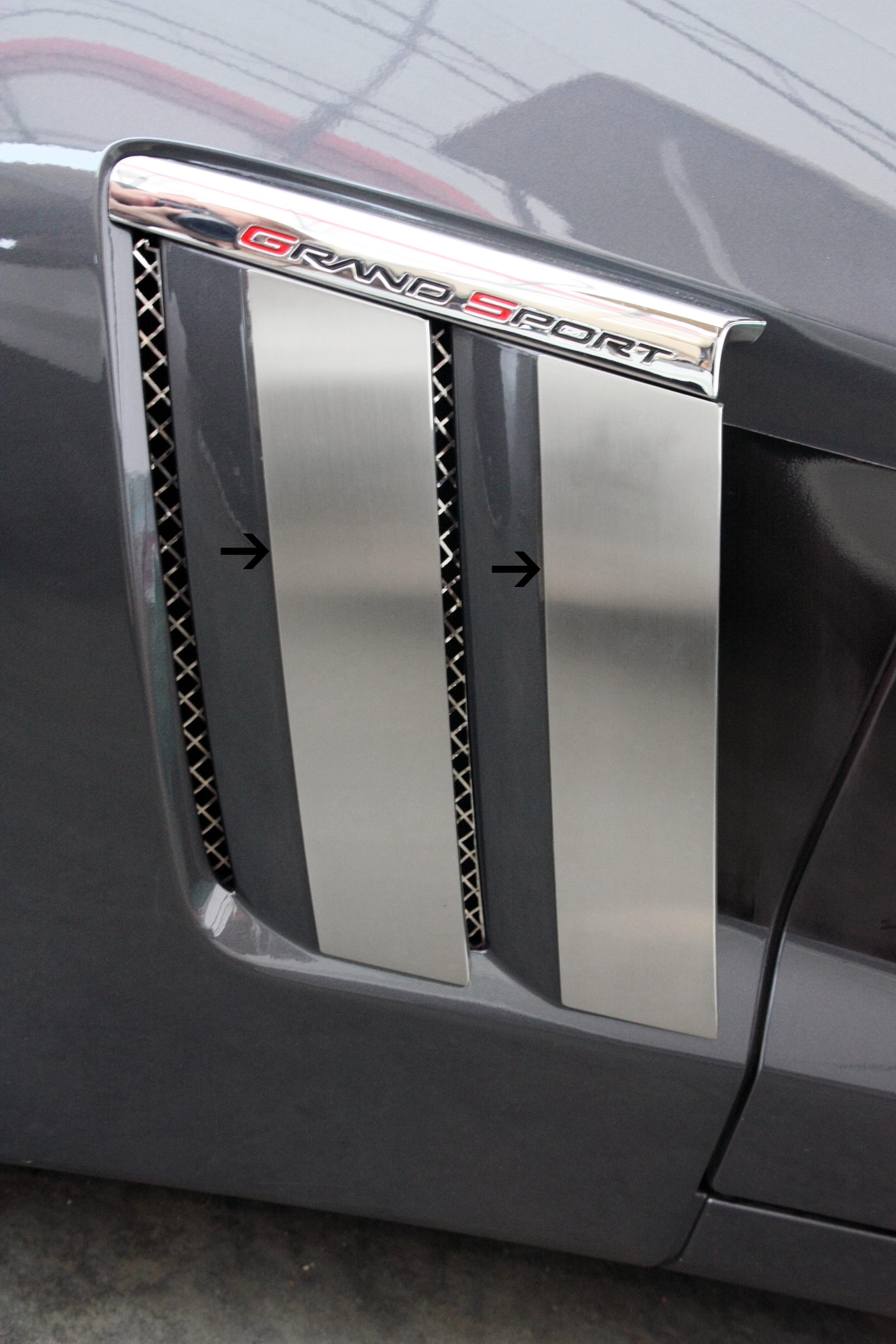 Corvette 10-13 Grand Sport Fender Trim Plates Brushed