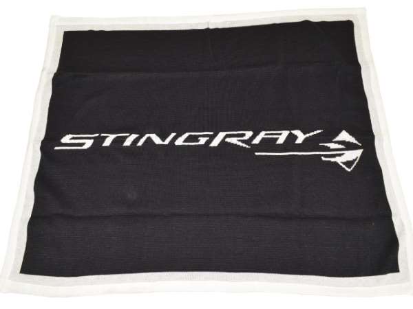 C7 Corvette Stingray Horizontal Black Custom Knitted 63" X 53" Throw / Blanket