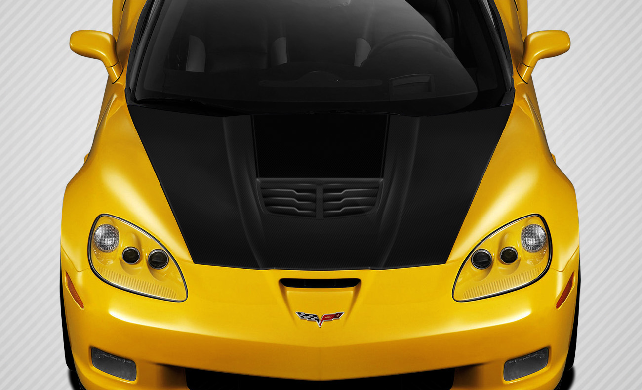 2005-2013 Chevrolet Corvette C6 Carbon Fiber C7 Stingray Style  Z Hood - 1 Piece