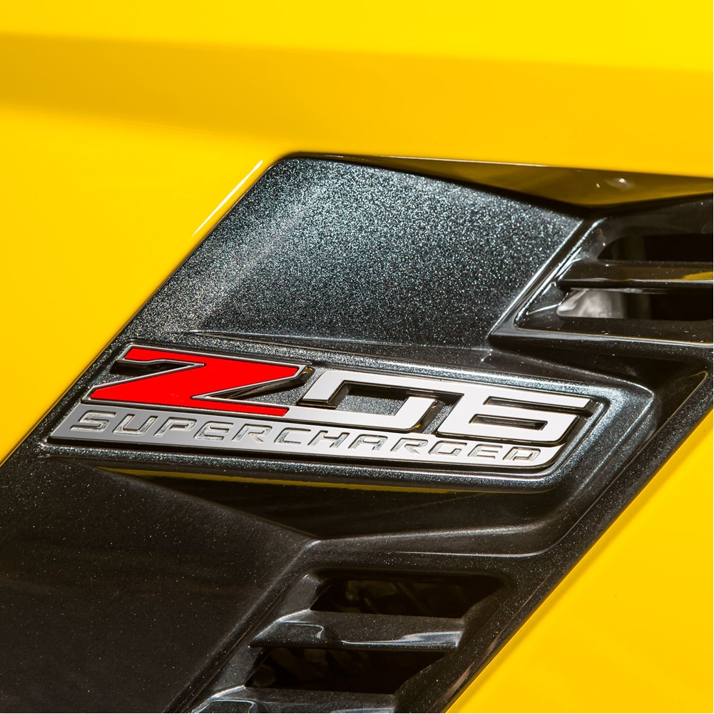 C7 Z06 Corvette Stingray Supercharged Z06 Fender Emblem, LEFT Side