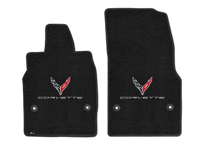 2020-2024 C8 Corvette Ebony / Black Lloyds C8 Cross Flag Emblem & Script Floor M