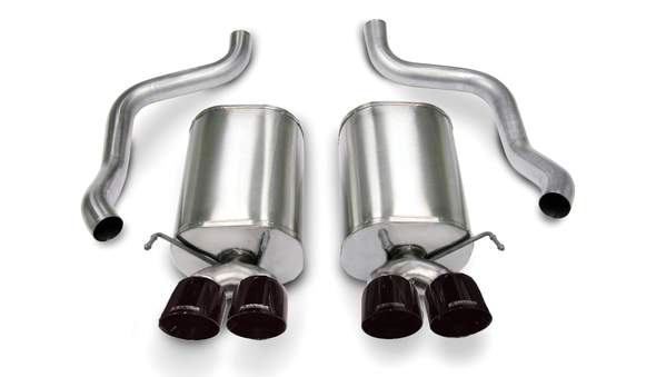 C6 Corvette 2005-2008 2.5" Axle-Back, Dual Rear Exit with Twin 4.5" Black PVD Tips, Sport Sound Level C6 Corvette 2005-2008 2.5" Axle-Back, Dual Rear Exit with Twin 4.5" Black PVD Tips, Sport Sound Level