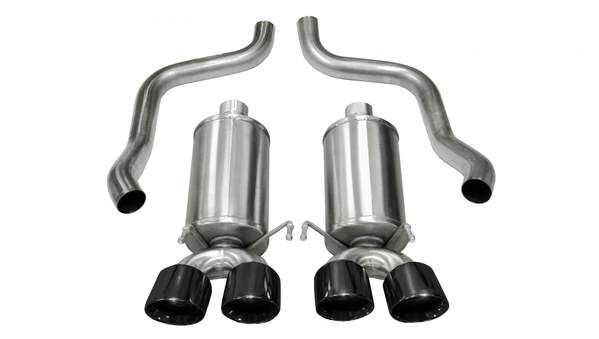 C6 Corvette 2009-2013 2.5" Axle-Back, Dual Rear Exit with Twin 4.5" Black PVD Tips, Xtreme Sound Level C6 Corvette 2009-2013 2.5" Axle-Back, Dual Rear Exit with Twin 4.5" Black PVD Tips, Xtreme Sound Level