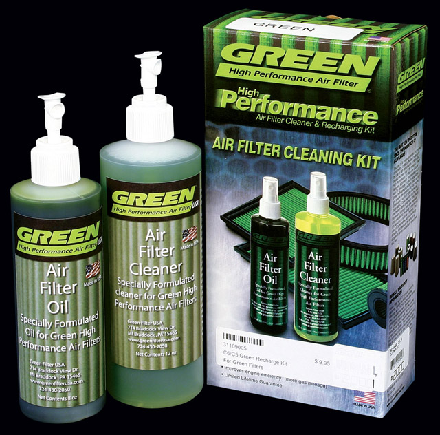 Green Air Filter Cleaning Kit  Corvette and others