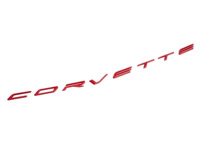 2020-2024 C8 Corvette Torch Red Rear Corvette Letters Script Emblem