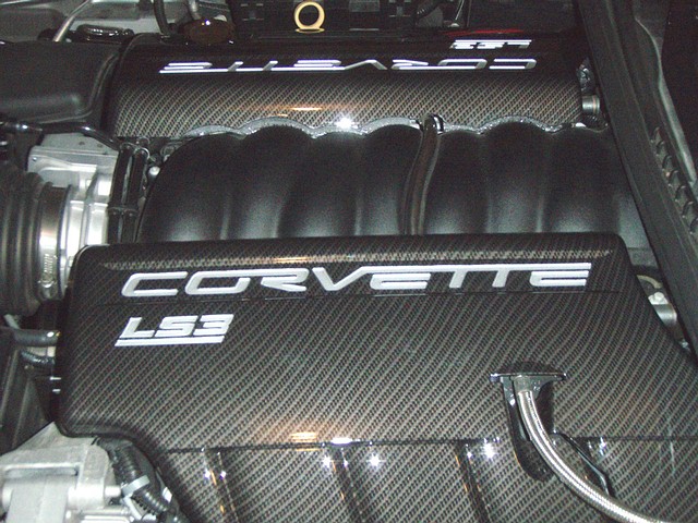 C6 Corvette Carbon Fiber Fuel Rail Covers LS2 or LS3, CARBON FIBER LOOK