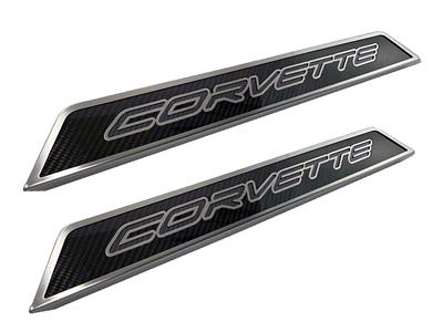 2020-2024 C8 Corvette Carbon Fiber with Brushed SS Corvette Door Sill Plates