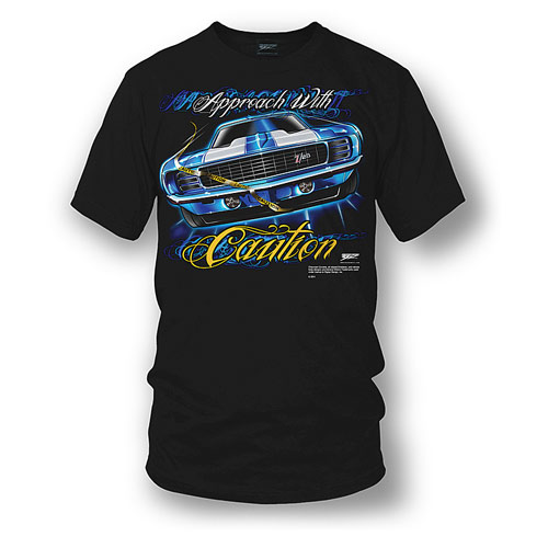 1969 Camaro Approach with Caution Tee Shirt Large -