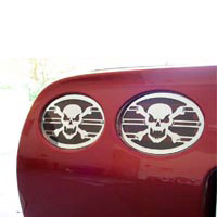 C5 Corvette 4pc Polished Skull Taillight Grilles