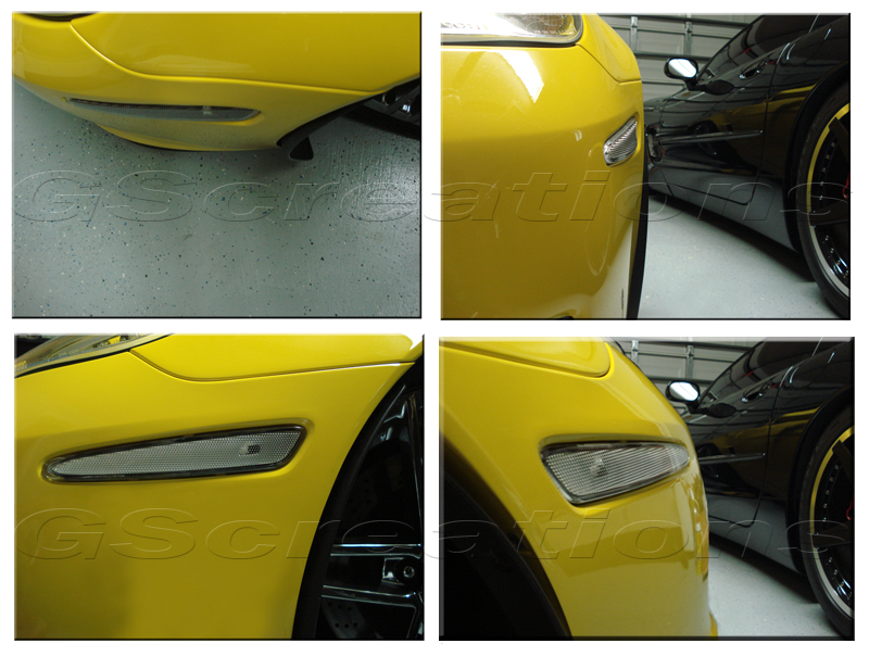 C6 Corvette Crystal Clear Diamond Cut Front Side Markers