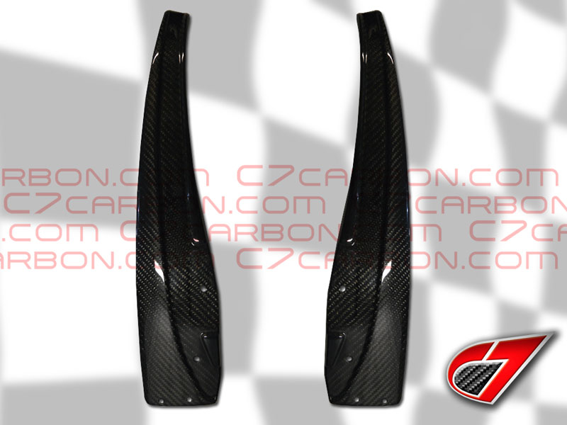 2005-2013 C6 ZR1 Style Corvette Rear Quarter, Front Section Splash Guards, Mud Flaps in Carbon Fiber BASE C6
