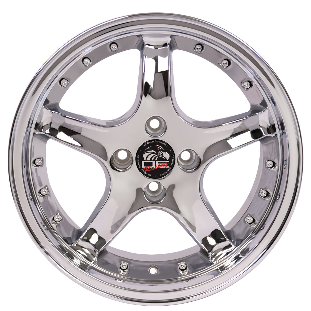 17" Replica Wheel fits Ford Mustang,  FR04A Chrome 17x9