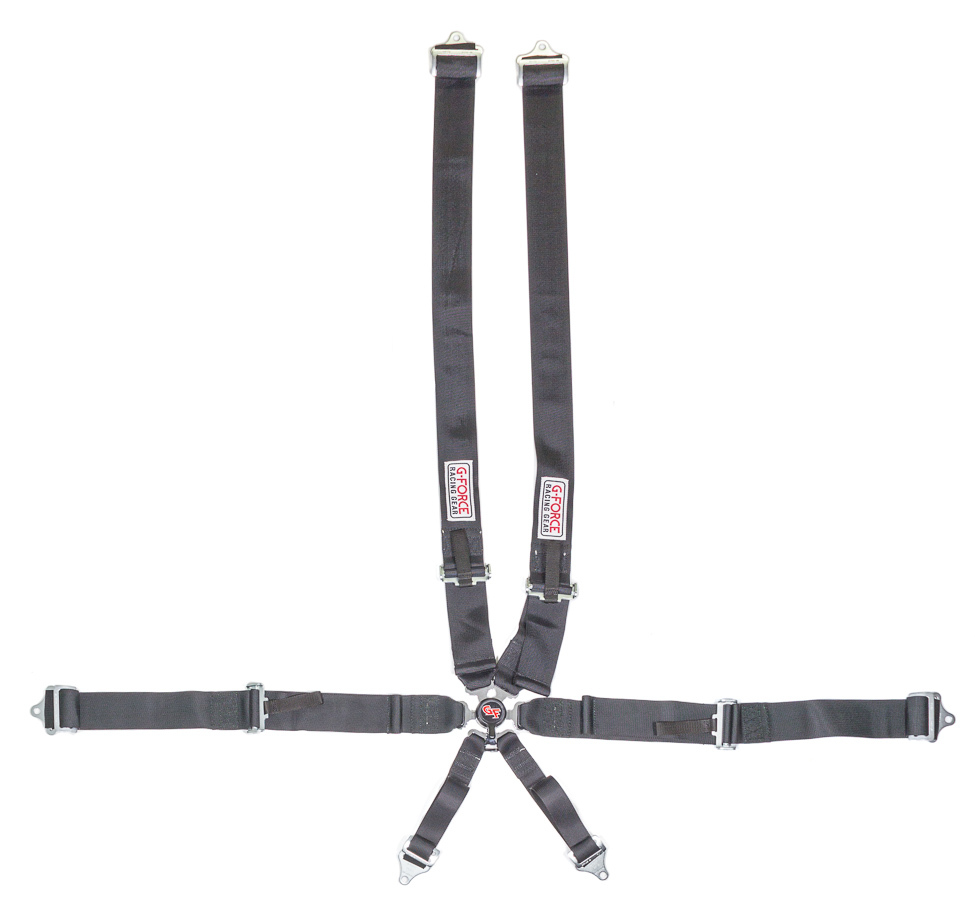 G-Force Harness, 6 Point, Camlock SFI 16.5, Pull Up Adjust, Bolt On for Corvette, Camaro and Others