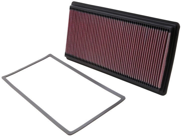 K & N Air Filter Element, Panel, 16 x 8 in, 1" Tall, Reusable Cotton, GM F-Body 1998-2007, Each