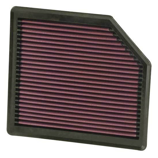 K & N Air Filter Element, Panel, 10 x 9-1/4 in, 1-3/8" Tall, Reusable Cotton, Shelby, Ford Mustang 2007-09, Each