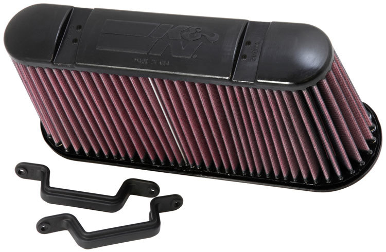K & N Air Filter Element, Oval, 13-3/8 x 4 in, 6-3/8" Tall, Reusable Cotton, Chevy Corvette 2006-13, Each