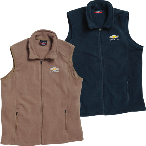 Chevrolet Gold Bowtie, Micro Fleece Vest, Tan or Navy color
