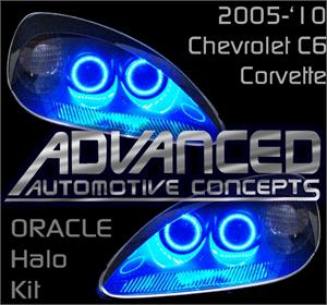 C6 Corvette Custom Lighted HALO Headlight Kit CCFL