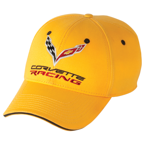 C7 Corvette CORVETTE RACING Cotton Twill Hat / Cap in Yellow, Embroidered Logo