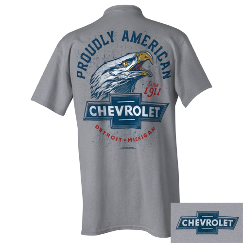 CHEVROLET Distressed Proudly American Short Sleeve T-Shirt