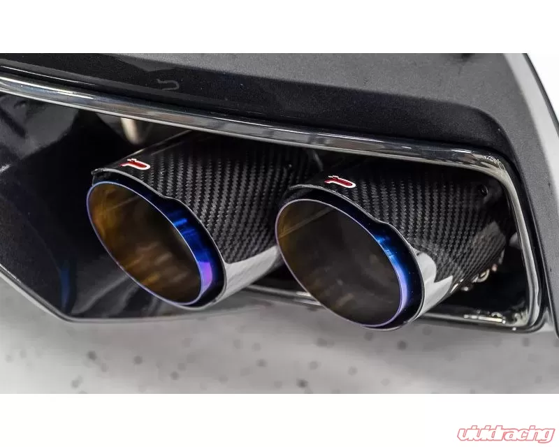 Paragon Performance Track Exhaust Gloss Carbon w/ Blue Tips  C8 Corvette Stingray 2020-2024