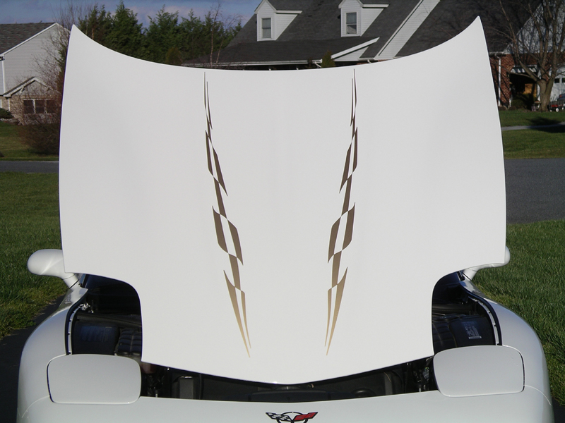 C5 Corvette, Hood Stripe Style Super 2, Two Color Stripes Kit