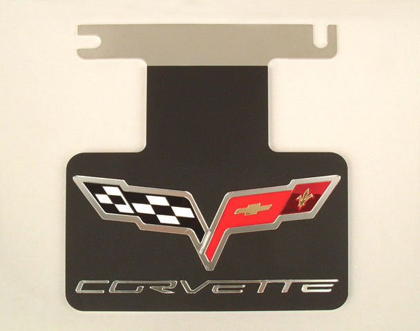 Black Stainless Steel Exhaust Enhancer Plate C6 Corvette Acrylic Emblem