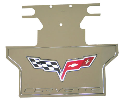 Billet Exhaust Plate With Emblem, C6 Corvette Stock Exhaust (except Z06)