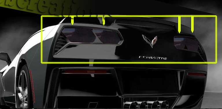 C7 Corvette Rear Tail Light Blackout Acrylic Lens Kit, Smoked Covers