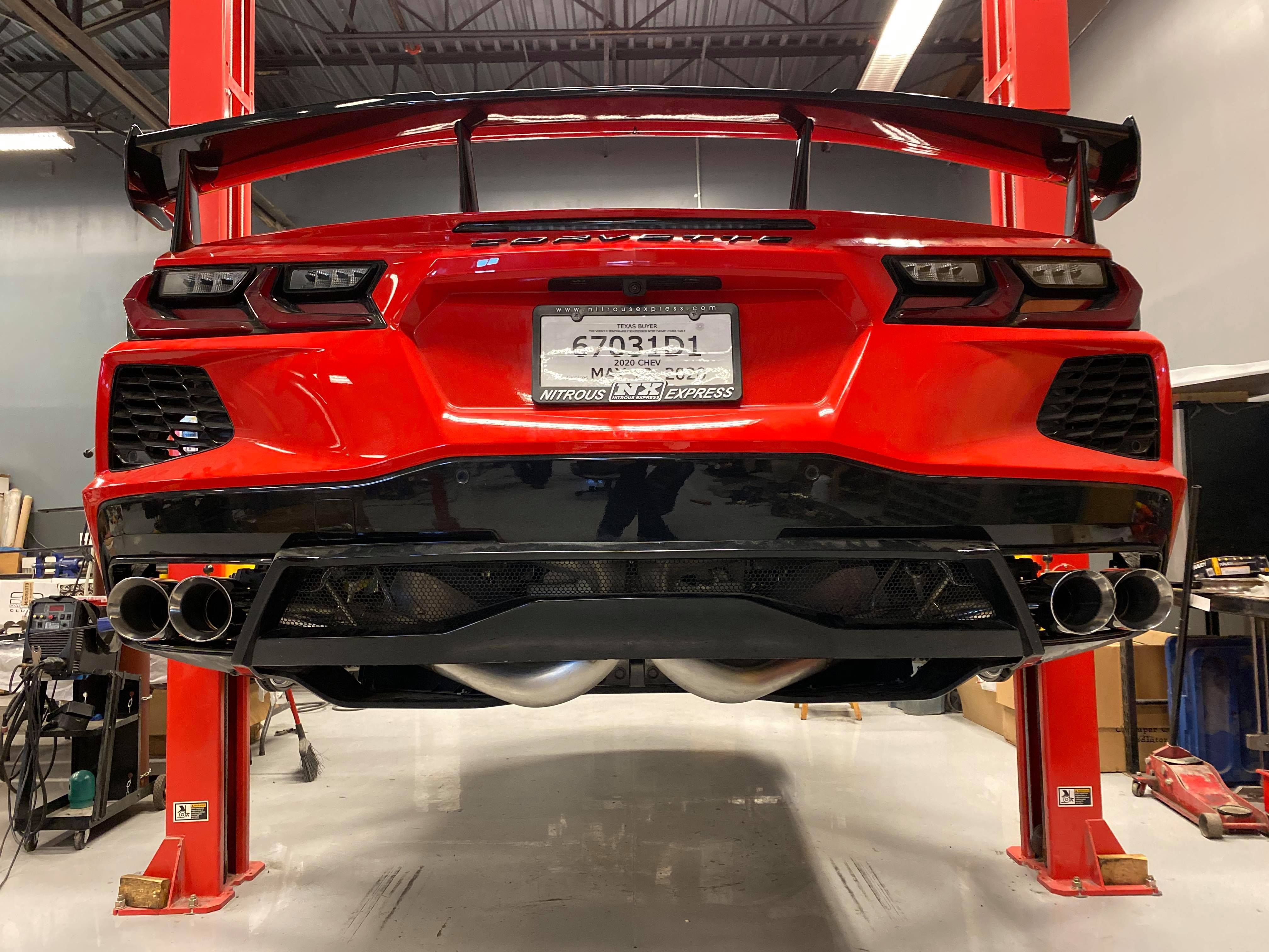 2020 C8 Corvette Stingray Cat-Back Exhaust System, With High Flow CATS,  Quad 4" Polished Round Tips