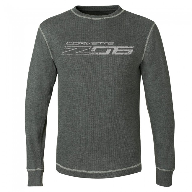 Corvette C7 Z06 Vintage Corvette Thermal, Log Sleeved Shirt, Charcoal Heather Corvette C7 Z06 Vintage Corvette Thermal, Log Sleeved Shirt, Charcoal Heather