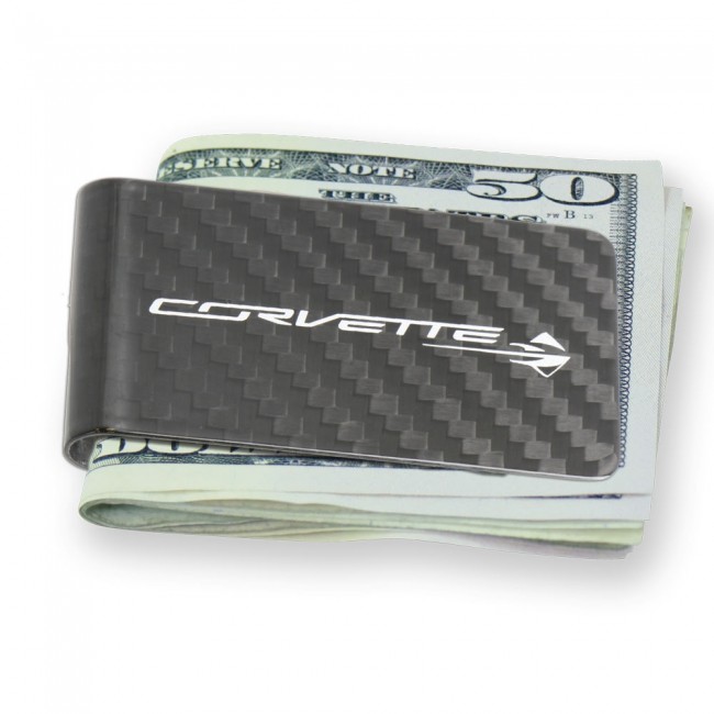 Corvette Stingray Carbon Fiber Money Clip - Carbon Fiber Corvette Stingray Carbon Fiber Money Clip - Carbon Fiber
