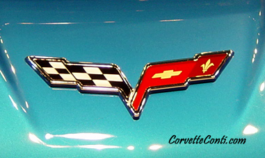 2009+ Style Chrome Trim Rear Bumper Emblem, C6 Corvette, GM OEM Part