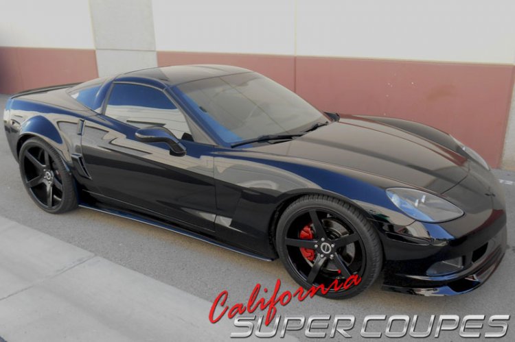 Corvette C6 Carbon Fiber Front Splitter/Side Skirts/Splash Guard, Pair