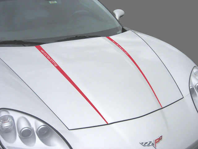 Hood Stripes With LS7 505 Hp C6 Z06 Corvette