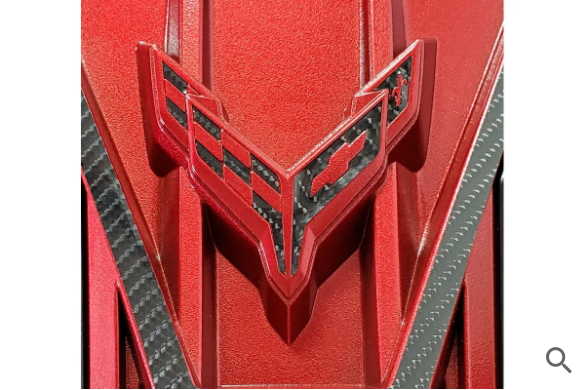 C8 2020-2024 Chevrolet Corvette Engine Cover Emblem Overlay, White Carbon Fiber