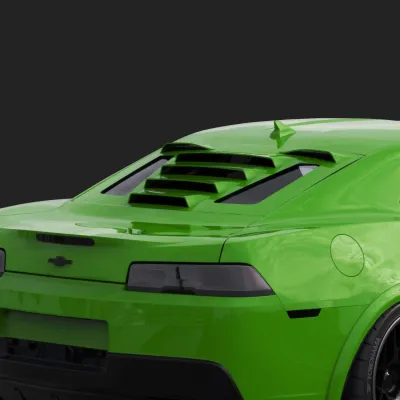 2010-15 Camaro 5Th Gen Tekno 1 Rear Window Louvers/Valance, VICTORY RED GCN