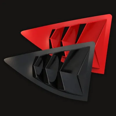 2010-15 Camaro 5th Gen Bakkdraft Quarter Window Louvers, VICTORY RED GCN