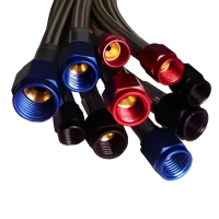 Nitrous Outlet 12" 4AN-3AN Race Stainless Braided Hose (Black B-Nuts), 00-20349