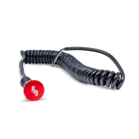 Nitrous Outlet Logo Momentary Mushroom Cap Push-Button with Spiral Stretch Cord,