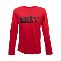 Nitrous Outlet Red Long Sleeve T-Shirt - Black Carbon Fiber Logo - 3XL, 00-90011