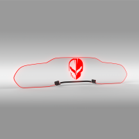 EOS WindRestrictor® C8 Coupe Rear Add On Glow Plate - Jake Skull, Red