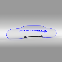 EOS WindRestrictor® C8 Coupe Rear Add On Glow Plate - Stingray + Fish, Blue