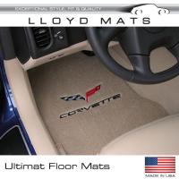 Corvette 2pc Ultimat Floor Mat with Single Logo with Vinyl Binding
