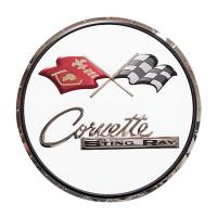 C2 Corvette Sting Ray Emblem Sign 1963 - 1967 Stainless Steel