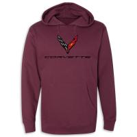 C8 Corvette Hooded Fleece Maroon