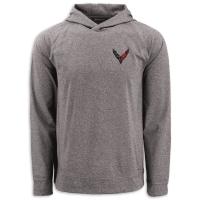 C8 Corvette Men's Hooded Pullover - Black Heather Moisture Wicking UPF 50+