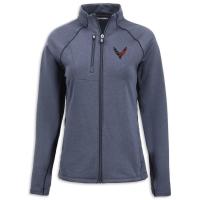C8 Corvette Women's Full-Zip Jacket Navy Heather Moisture Wicking UPF 50+
